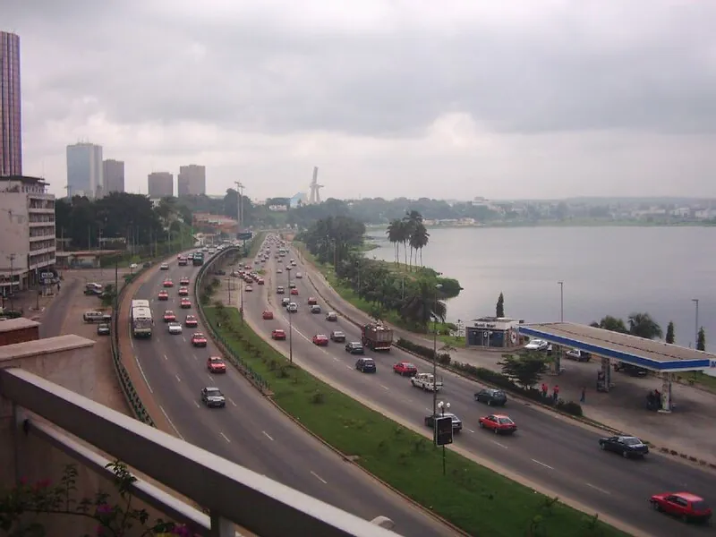 The Plateau district of Abidjan — the financial heart of Ivory Coast (Côte d'Ivoire), the world's largest cocoa exporter and a significant coffee producer